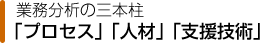 業務分析の三本柱　「プロセス」「人材」「支援技術」